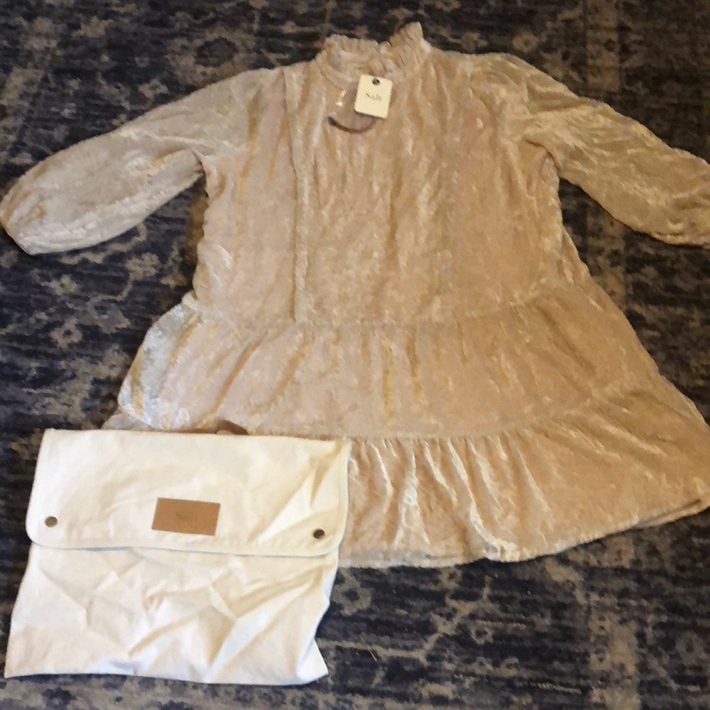 NWT Salt Velvet Burnout Dress Ivory XXL - Picture 3 of 14